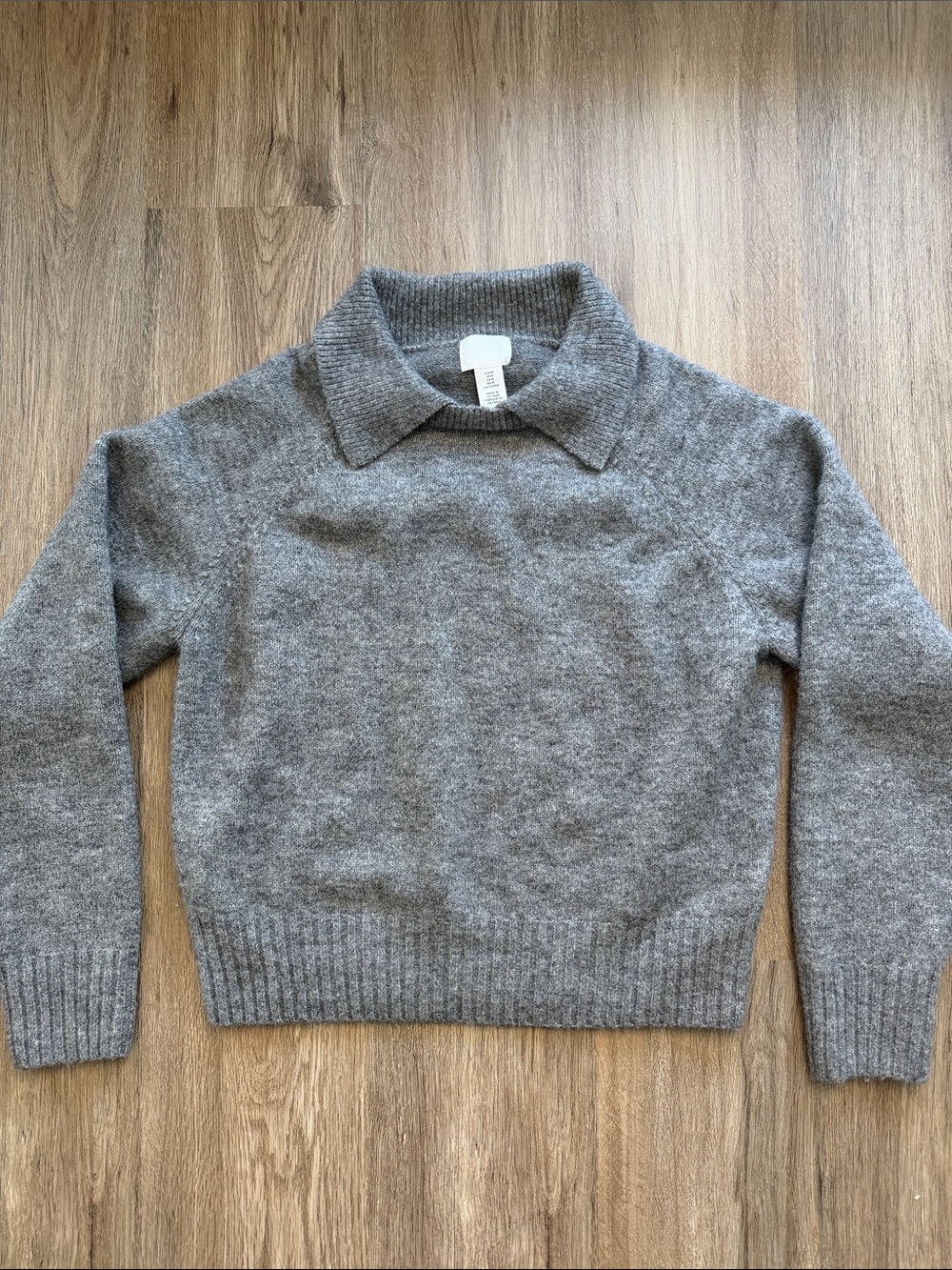 H&M Women's Gray Collared Crewneck Sweater